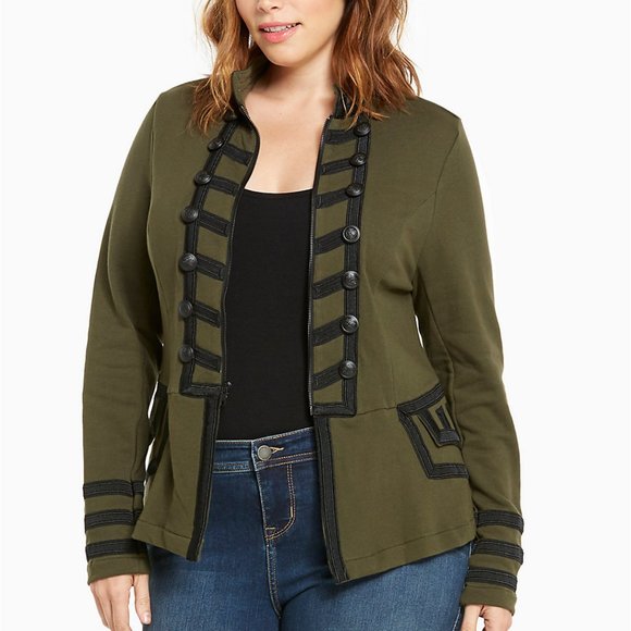 torrid Jackets & Blazers - Torrid Zip Front Knit Military Jacket